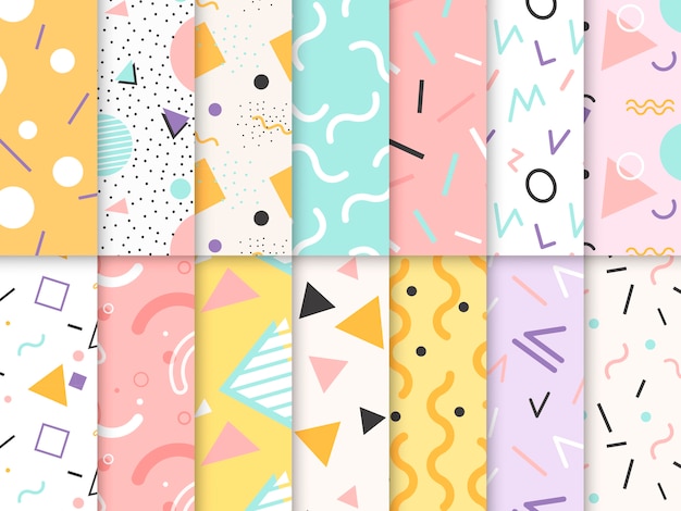 Memphis pattern collection Free Vector